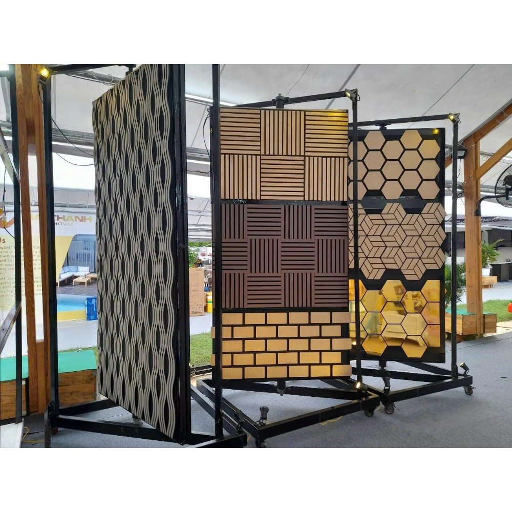 Pvc Panel Background - ราคาโรงงาน แผ่นผนังตกแต่งภายในแบบมีร่อง 3D ลายดาวระยิบระยับ ผลิตจาก WPC