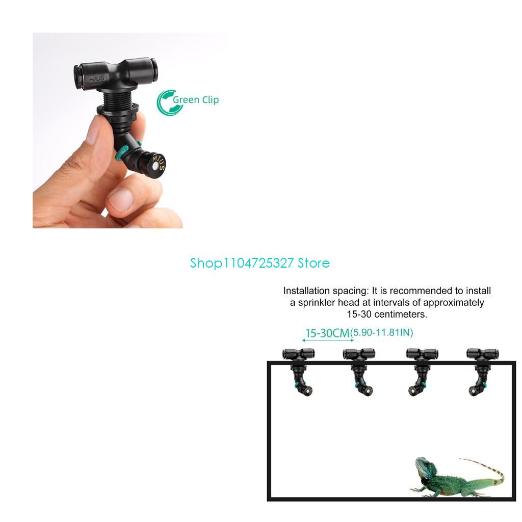 Misting Nozzle Reptile - D8KF Rainforests Tanks หัวฉีดสเปรย์หมอก 360 °สเปรย์สปริงเกลอร์ควบคุมความเย็นได้