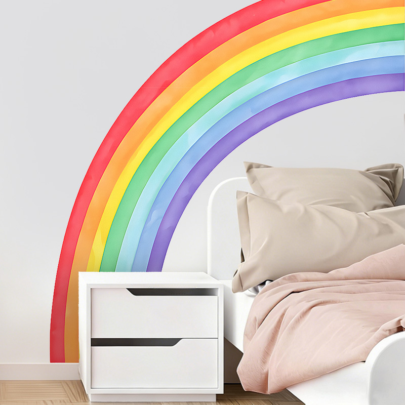 สติ๊กเกอร์ติดผนังสีรุ้งขนาดใหญ - Pvc Panel Background บทวิจารณ์และราคา