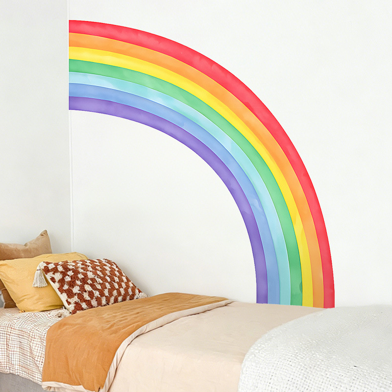 สติ๊กเกอร์ติดผนังสีรุ้งขนาดใหญ - Pvc Panel Background บทวิจารณ์และราคา